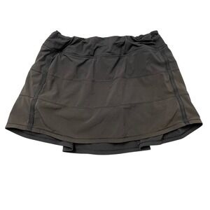 Lululemon Pace Rival Skirt Womens 10 Black Athletic Tennis Golf Tiered Skort